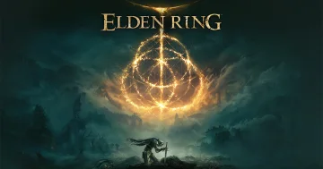 A Tarnished warrior beneath the glowing Elden Ring in official promotional artwork.