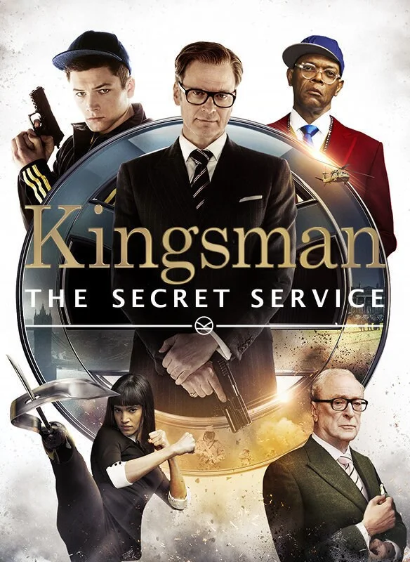 Kingsman: The Secret Service poster with Harry Hart, Eggsy and the main cast.