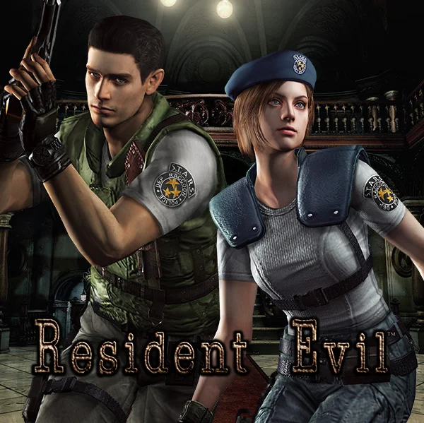 Chris Redfield and Jill Valentine in Resident Evil artwork