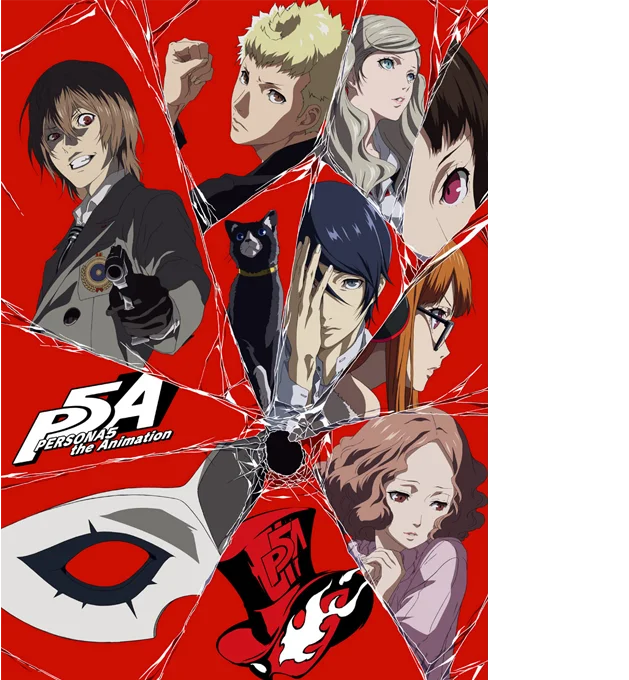 The Persona 5 the Animation characters in a red promotional visual